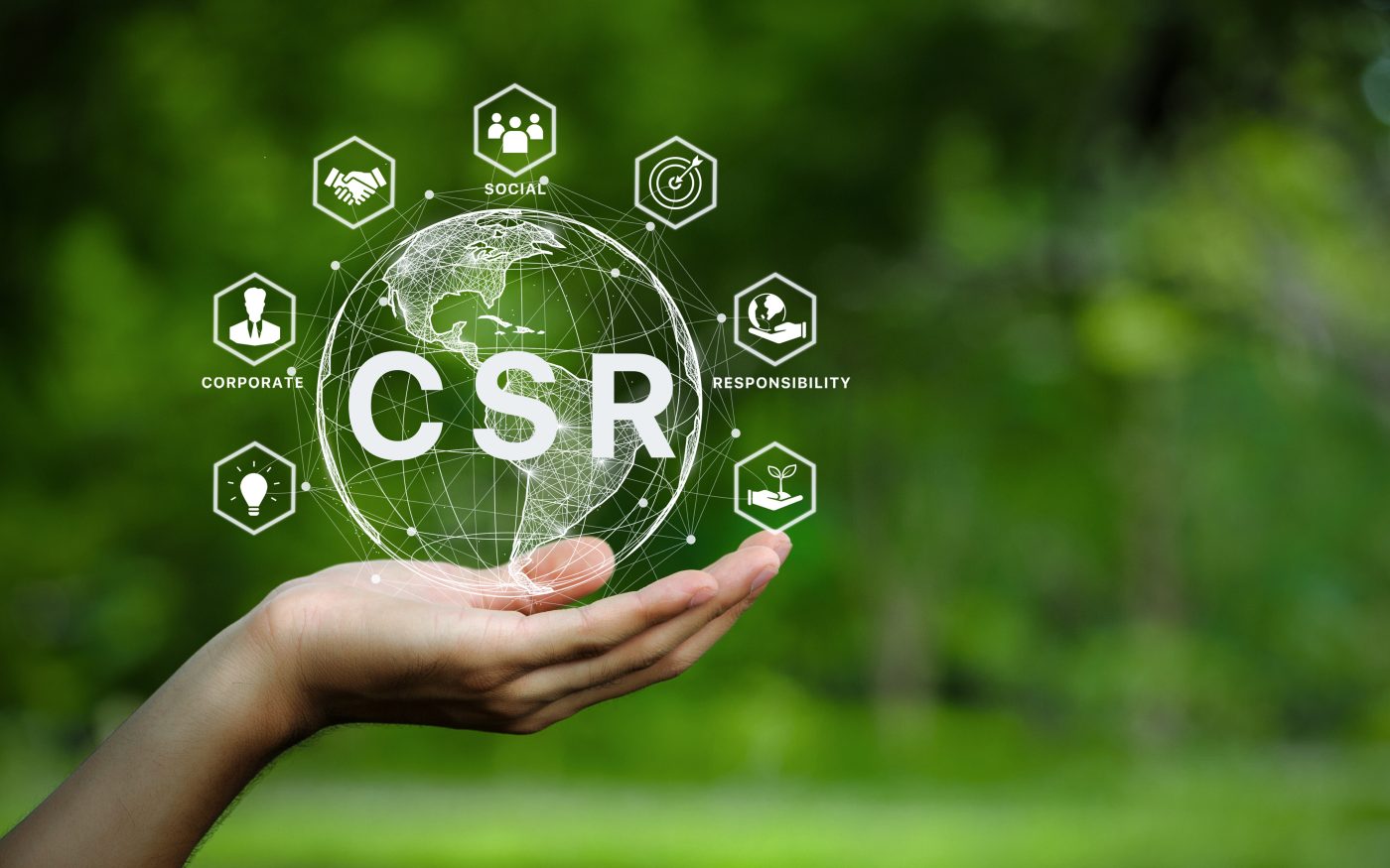 Csr Icon Concept In The Hand For Business And Organization, Corp